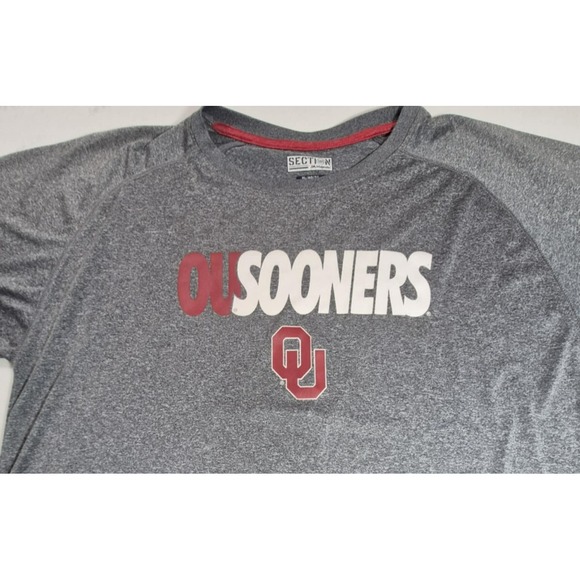 Oklahoma Sooners Section men's t-shirt grey XL "OUSOONERS" w/ OU logo game day - Picture 2 of 7